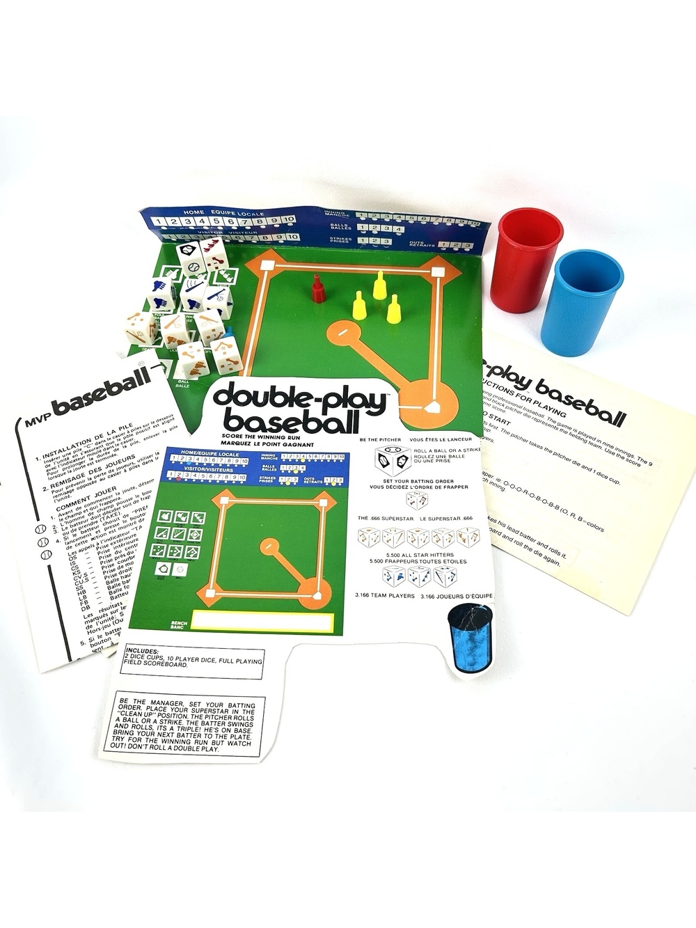 Vintage Lakeside Double-Play Baseball Board Game 1979 Custom Dice **Read**